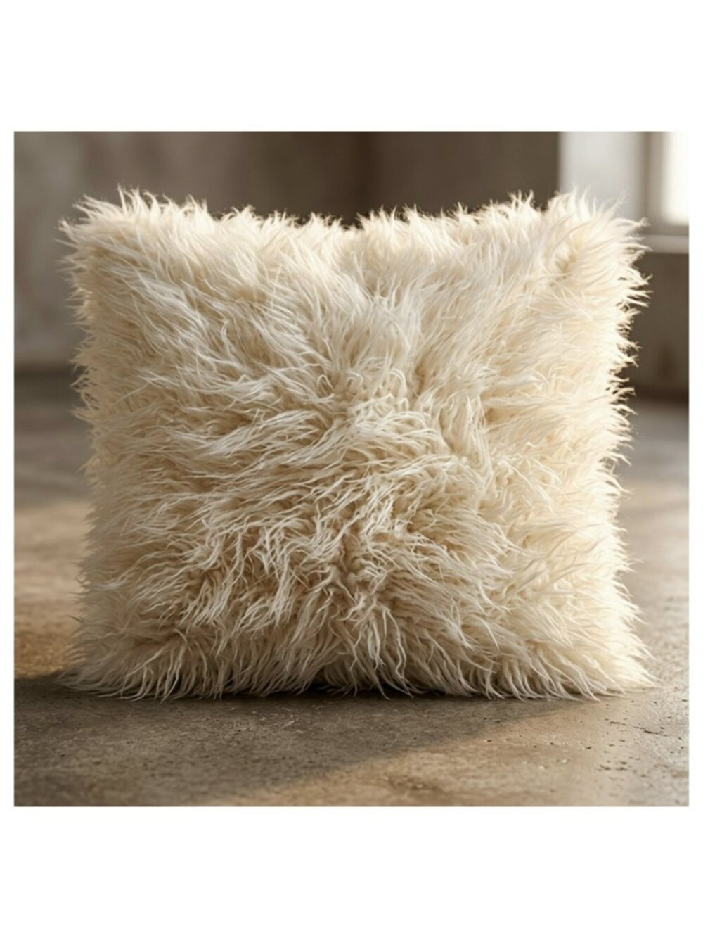 STYLISH FLOKATI SHAG COUCH PILLOW 💥16x16 SIZE 💥100% NATURAL WOOL 💥BRAND NEW
